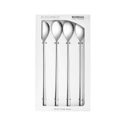 Karaca Boreas 4-Piece Stainless Steel Latte Spoon, Silver