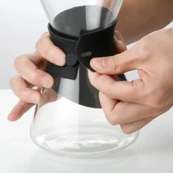 Karaca Brewy Glass Coffee Dripper, 700ml, Black Transparent
