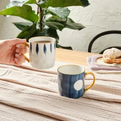 Karaca Canarie 2 Piece Stoneware Mug Set, 350ml, Multicolour