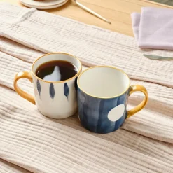 Karaca Canarie 2 Piece Stoneware Mug Set, 350ml, Multicolour