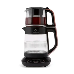 Karaca Caysever 3 in 1 Talking Automatic Tea Maker Kettle and Baby Food Water Preparation, 1700W, Rose Gold