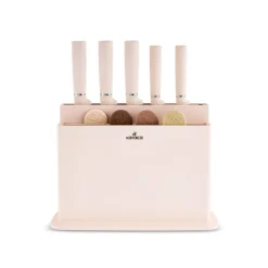 Karaca Chef’s Harmony 10-Piece Knife & Chopping Board Set, Beige