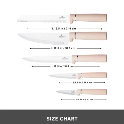 Karaca Chef’s Harmony 10-Piece Knife & Chopping Board Set, Beige
