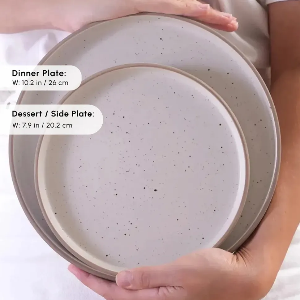 Karaca Chicago Dot 18-Piece Stoneware Dinner Set for 6 People, Multi