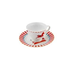 Karaca Circus 2 Piece Espresso Turkish Coffee Cup Set for 1 People, 90ml, Multi