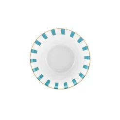 Karaca Circus Porcelain CerealSoup Bowl, 14cm, White Blue Gold