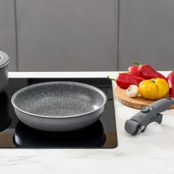 Karaca Comfort 6-Piece Induction Non-Stick Detachable Cookware Set, Black