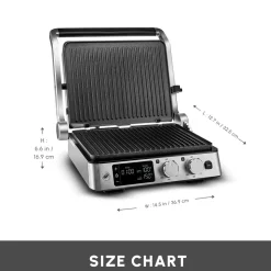 Karaca Compact Steel Pro Sear and Grill Inox 2008 Grill and Sandwich Toaster, 2000W