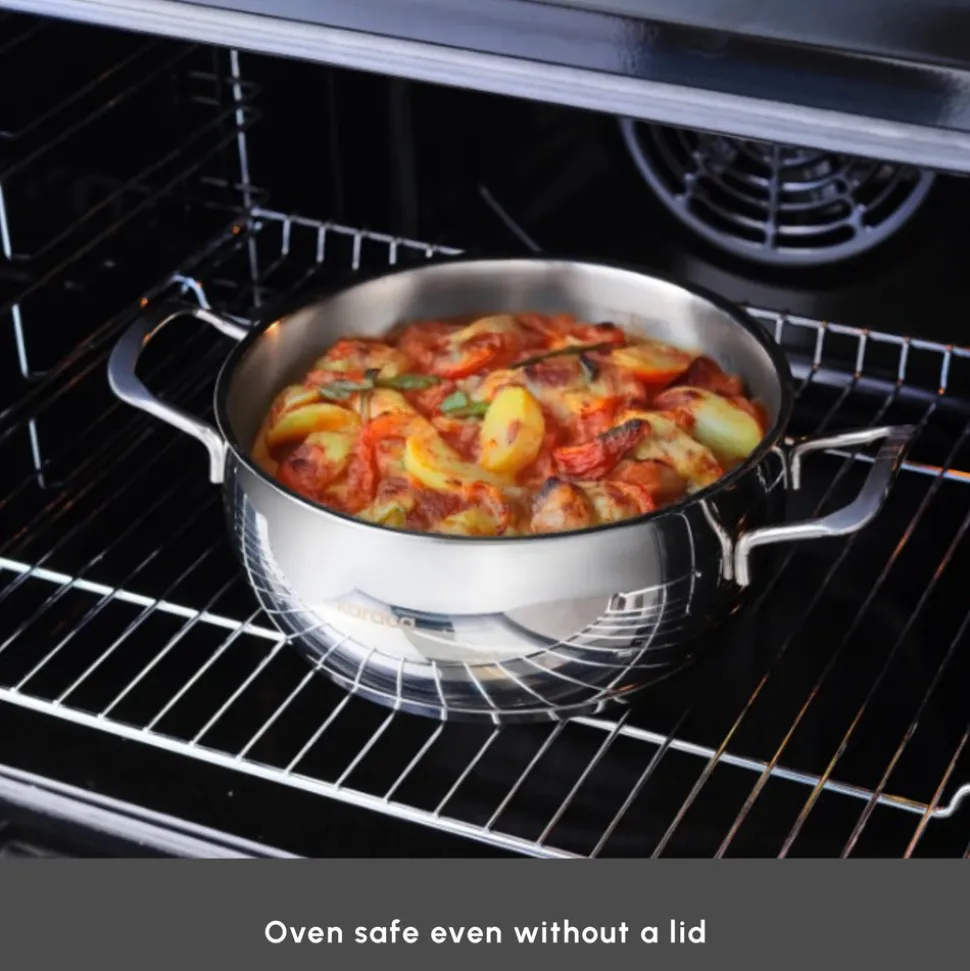 Karaca Cook & Store 13-Piece Stainless Steel Induction Cookware Set, Silver