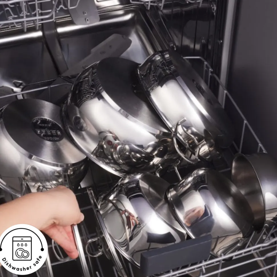 Karaca Cook & Store 13-Piece Stainless Steel Induction Cookware Set, Silver