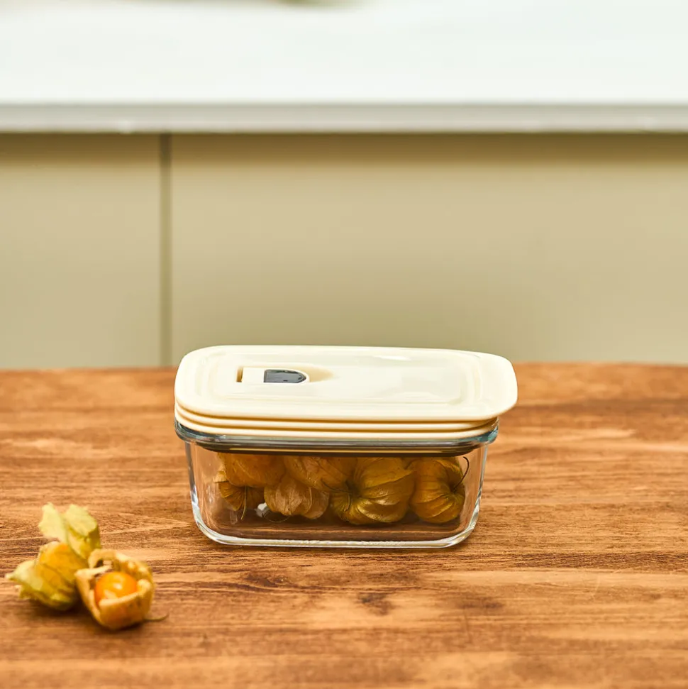 Karaca Cream Vacuum Storage Container, 0.4L, Transparent