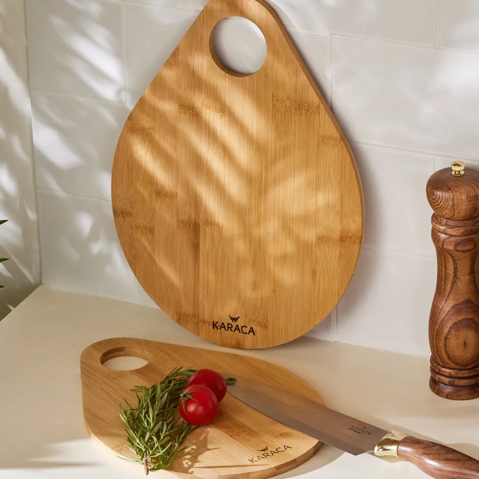 Karaca Damla 2 Piece Bamboo Chopping Board Set, Wood
