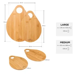 Karaca Damla 2 Piece Bamboo Chopping Board Set, Wood