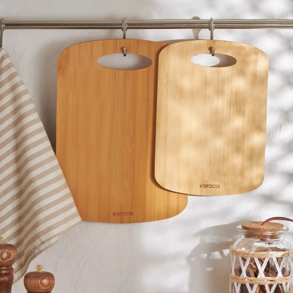 Karaca Defne 2 Piece Bamboo Chopping Board, Wood