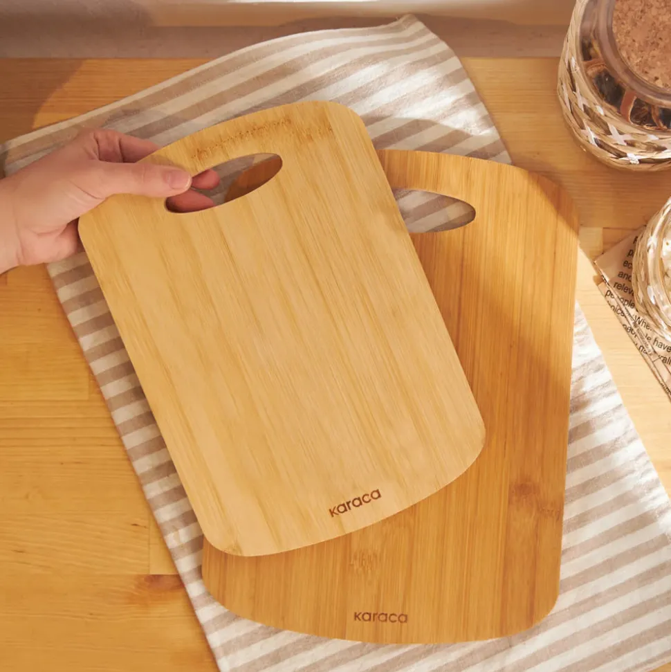 Karaca Defne 2 Piece Bamboo Chopping Board, Wood