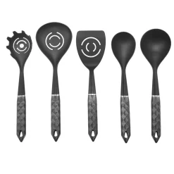 Karaca Diamond 5 Piece Kitchen Utensil Set with Stand, Multi