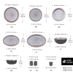 Karaca Earth Collection Mercure Reactive Glaze 59-Piece Dinner Set for 12 People, Multi