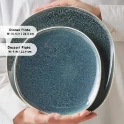 Karaca Earth Collection New Galactic Oscar Reactive Glaze 55-Piece Dinner Set for 12 People, Multi