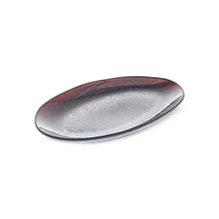 Karaca Earth Collection New Galactic Reactive Glaze Serving Platter, 24cm, Black
