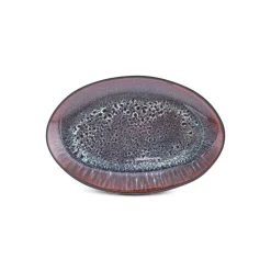 Karaca Earth Collection New Galactic Reactive Glaze Serving Platter, 24cm, Black