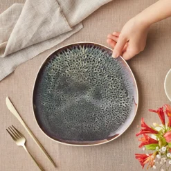 Karaca Earth Collection New Galactic Reactive Glaze Dinner Plate, 27cm, White