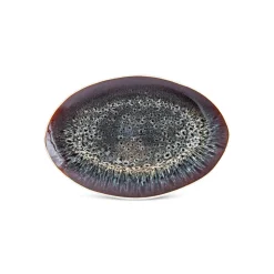 Karaca Earth Collection New Galactic Reactive Glaze Large Serving Platter, 36cm, White