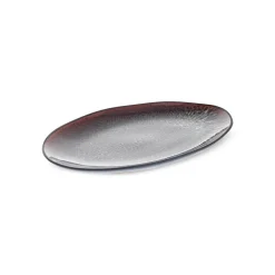 Karaca Earth Collection New Galactic Reactive Glaze Serving Platter, 30cm, Black