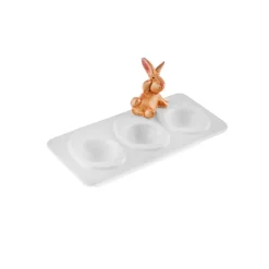 Karaca Easter 3-Compartment Egg Cup, White Multi