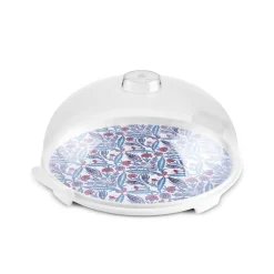 Karaca Ebru Cake Dome with Stand, 35cm, Multi