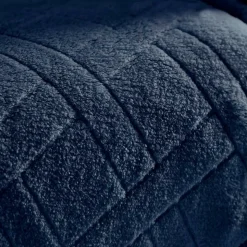 Karaca Elanor Flannel Emboss Wellsoft Blanket, Double, Navy