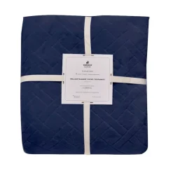 Karaca Elanor Flannel Emboss Wellsoft Blanket, Double, Navy