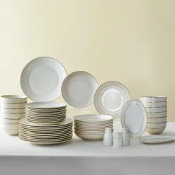 Karaca Elegance Bone China Mandarin 53-Piece Dinner Set for 12 People, Gold