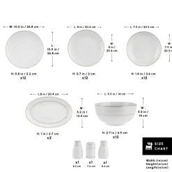 Karaca Elegance Bone China Mandarin 53-Piece Dinner Set for 12 People, Gold