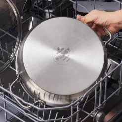 Karaca Elite Stainless Steel Induction Shallow Casserole & Lid, 26cm, Silver