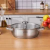 Karaca Elite Stainless Steel Induction Shallow Casserole & Lid, 24cm, Silver