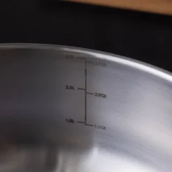 Karaca Elite Stainless Steel Induction Shallow Casserole & Lid, 24cm, Silver