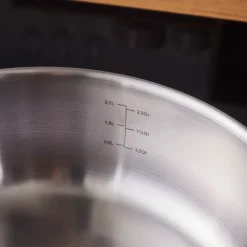 Karaca Elite Stainless Steel Induction Shallow Casserole & Lid, 22cm, Silver