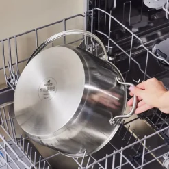 Karaca Elite Stainless Steel Induction Stock Pot & Lid, 26cm, Silver