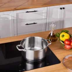 Karaca Elite Stainless Steel Induction Stock Pot & Lid, 24cm, Silver