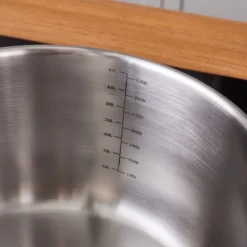 Karaca Elite Stainless Steel Induction Stock Pot & Lid, 22cm, Silver