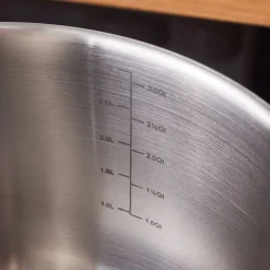 Karaca Elite Stainless Steel Induction Stock Pot & Lid, 20cm, Silver