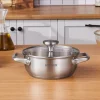 Karaca Elite Stainless Steel Induction Shallow Casserole & Lid, 18cm, Silver