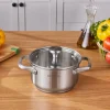 Karaca Elite Stainless Steel Induction Stock Pot, Lid, 16cm, Silver