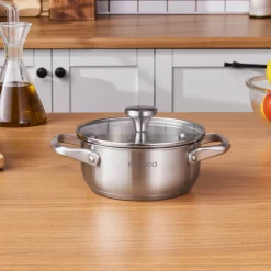 Karaca Elite Stainless Steel Induction Shallow Casserole & Lid 16cm