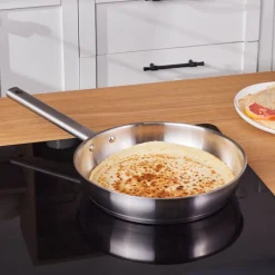 Karaca Elite Stainless Steel Induction Frying Pan, 26cm, Silver