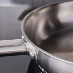 Karaca Elite Stainless Steel Induction Frying Pan, 24cm, Silver