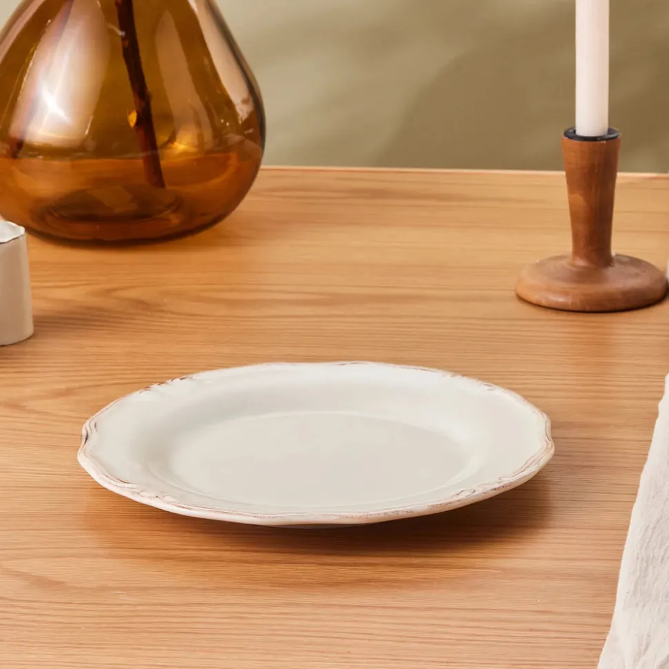 Karaca Elizabeth Ceramic Dinner Plate, 25cm, Ecru