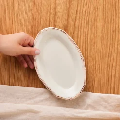 Karaca Elizabeth Ceramic Serving Platter, 20cm, Ecru