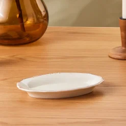Karaca Elizabeth Ceramic Serving Platter, 20cm, Ecru