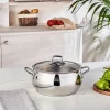 Karaca Emirgan Stainless Steel Stockpot with Lid, 24cm, Silver